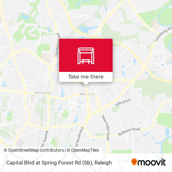 Capital Blvd at Spring Forest Rd (Sb) map