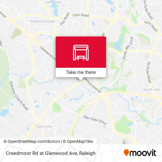 Creedmoor Rd at Glenwood Ave map