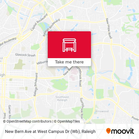 New Bern Ave at West Campus Dr (Wb) map