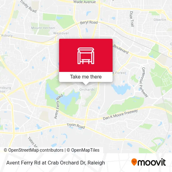 Mapa de Avent Ferry Rd at Crab Orchard Dr