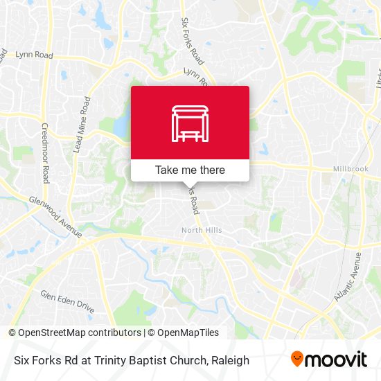 Six Forks Rd at Trinity Baptist Church map