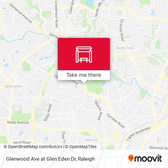 Glenwood Ave at Glen Eden Dr map
