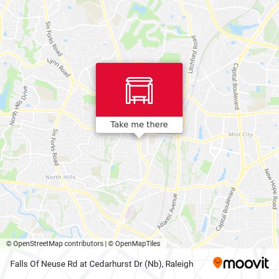 Falls Of Neuse Rd at Cedarhurst Dr (Nb) map