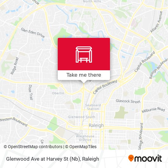 Glenwood Ave at Harvey St (Nb) map