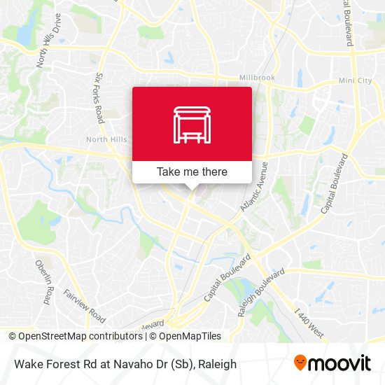 Mapa de Wake Forest Rd at Navaho Dr (Sb)
