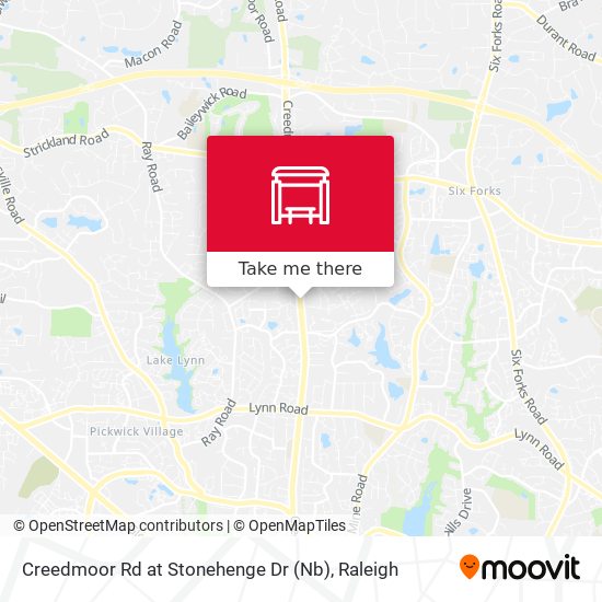 Creedmoor Rd at Stonehenge Dr (Nb) map