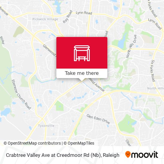 Crabtree Valley Ave at Creedmoor Rd (Nb) map