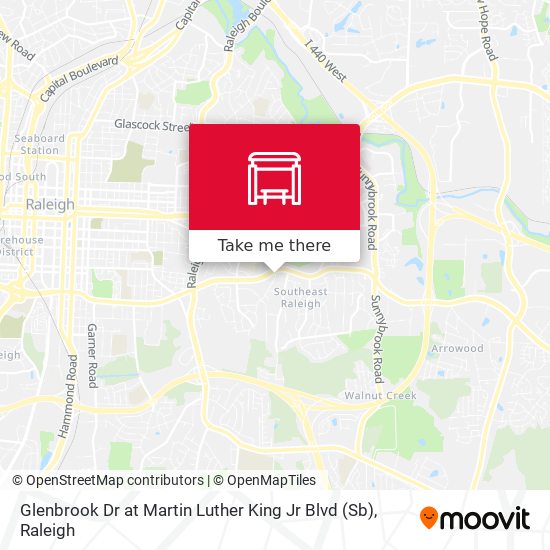 Glenbrook Dr at Martin Luther King Jr Blvd (Sb) map