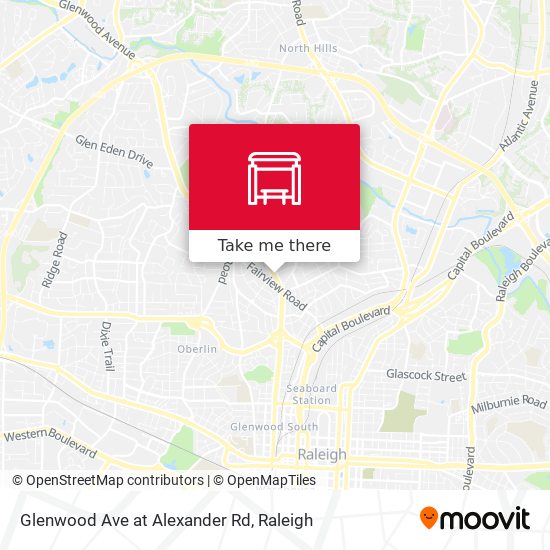 Glenwood Ave at Alexander Rd map