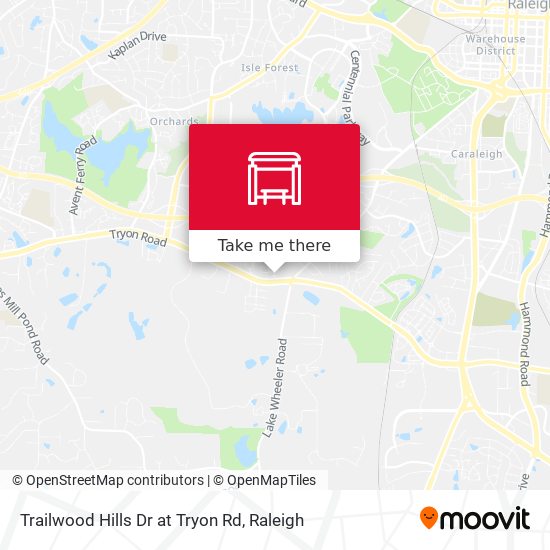 Mapa de Trailwood Hills Dr at Tryon Rd