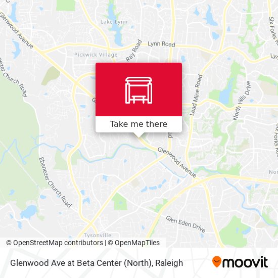 Glenwood Ave at Beta Center (North) map