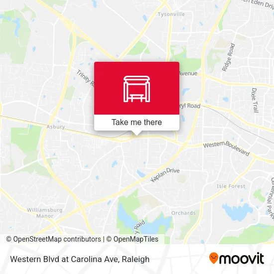 Mapa de Western Blvd at Carolina Ave