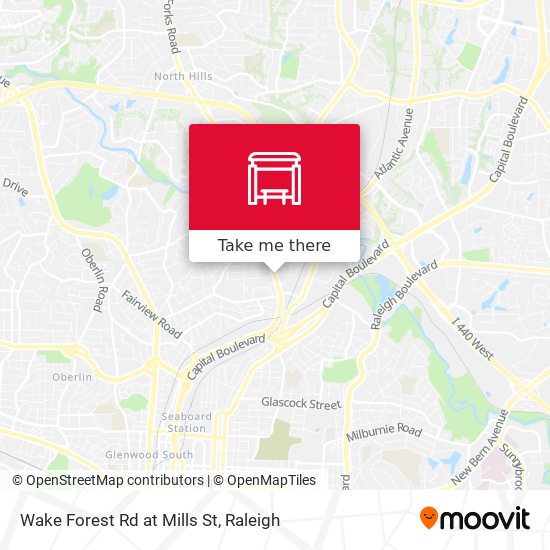 Wake Forest Rd at Mills St map