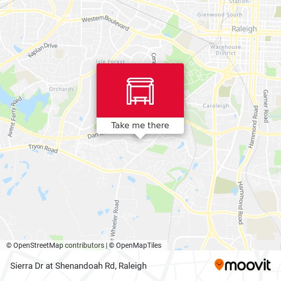 Sierra Dr at Shenandoah Rd map