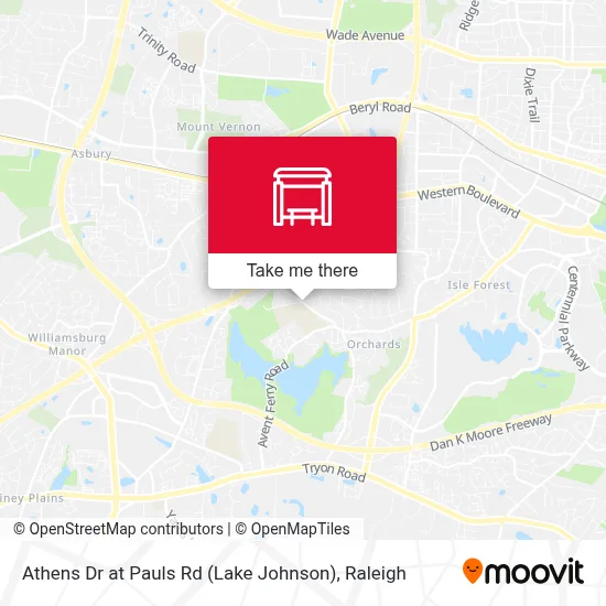 Athens Dr at Pauls Rd (Lake Johnson) map