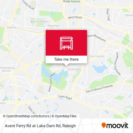 Mapa de Avent Ferry Rd at Lake Dam Rd