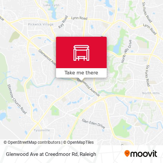 Glenwood Ave at Creedmoor Rd map