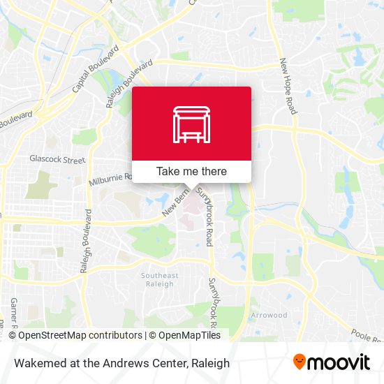 Wakemed at the Andrews Center map