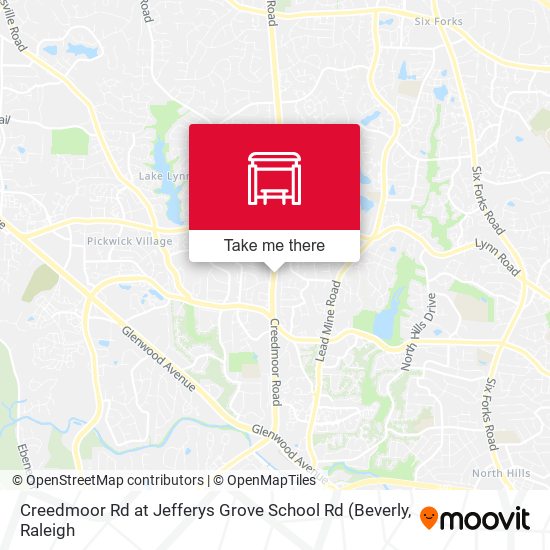Creedmoor Rd at Jefferys Grove School Rd map