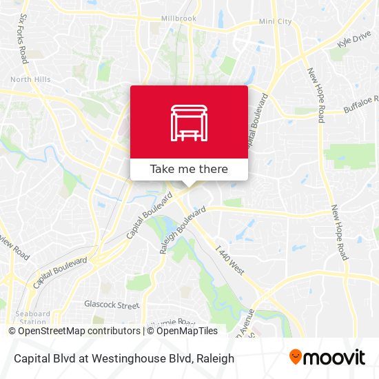 Capital Blvd at Westinghouse Blvd map