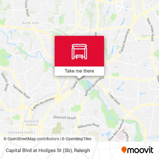 Capital Blvd at Hodges St (Sb) map