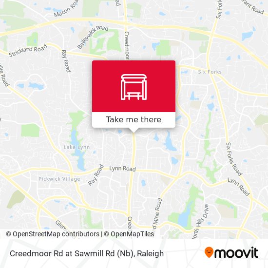 Creedmoor Rd at Sawmill Rd (Nb) map