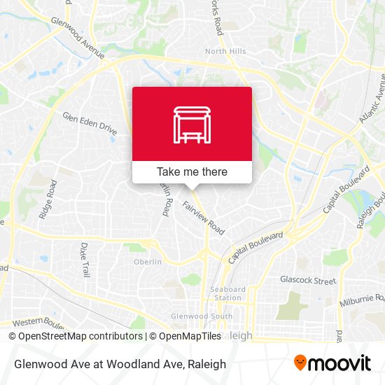 Glenwood Ave at Woodland Ave map