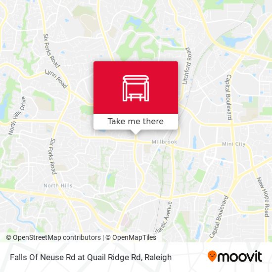 Falls Of Neuse Rd at Quail Ridge Rd map