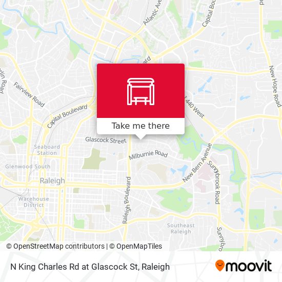 N King Charles Rd at Glascock St map