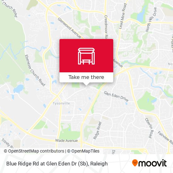 Blue Ridge Rd at Glen Eden Dr (Sb) map