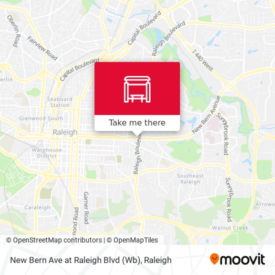 New Bern Ave at Raleigh Blvd (Wb) map