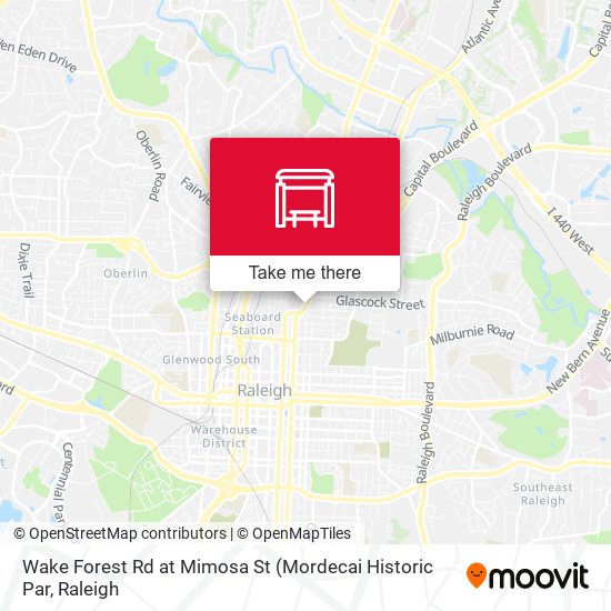 Wake Forest Rd at Mimosa St map