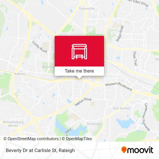 Beverly Dr at Carlisle St map