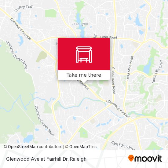 Glenwood Ave at Fairhill Dr map