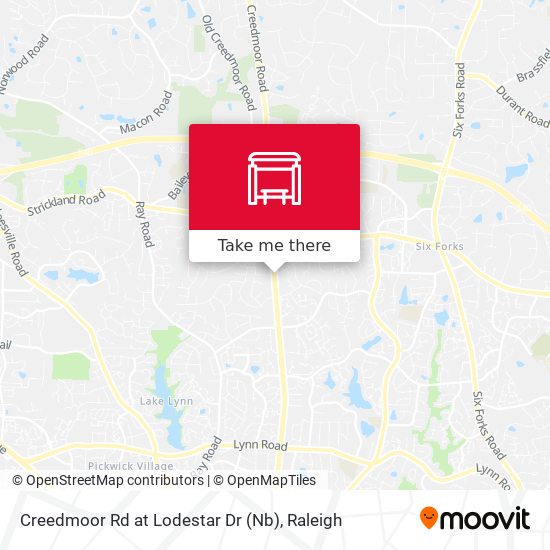 Creedmoor Rd at Lodestar Dr (Nb) map