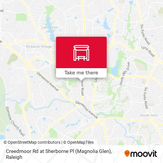 Mapa de Creedmoor Rd at Sherborne Pl (Magnolia Glen)