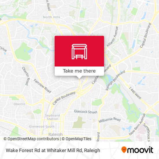 Mapa de Wake Forest Rd at Whitaker Mill Rd