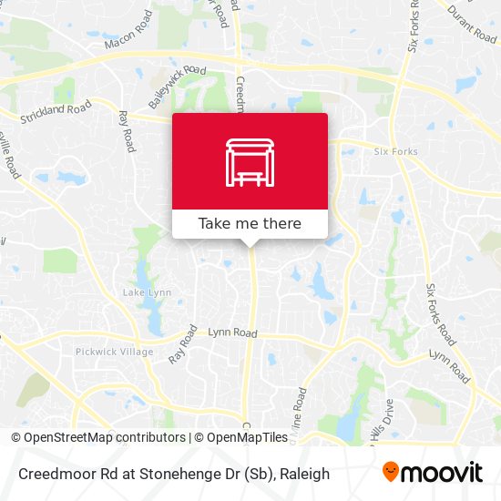 Mapa de Creedmoor Rd at Stonehenge Dr (Sb)