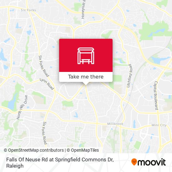 Falls Of Neuse Rd at Springfield Commons Dr map