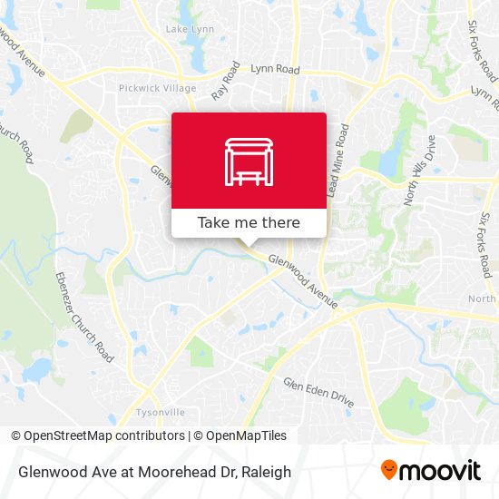 Glenwood Ave at Moorehead Dr map