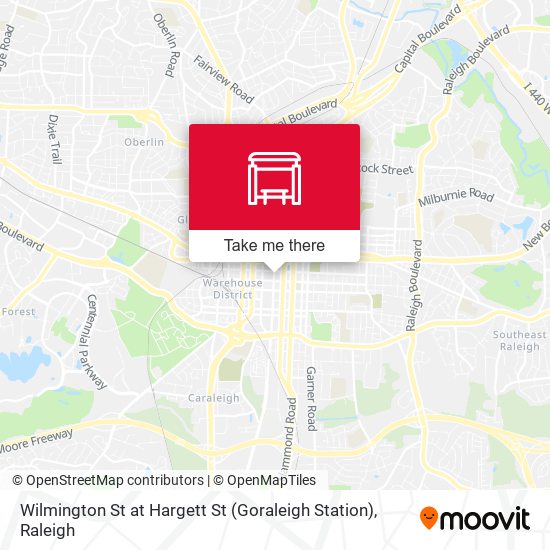 Mapa de Wilmington St at Hargett St (Goraleigh Station)