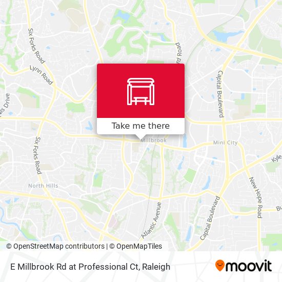 E Millbrook Rd at Professional Ct map