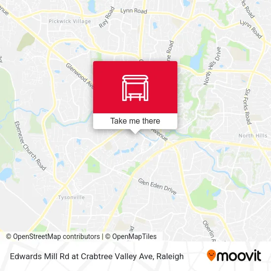 Edwards Mill Rd at Crabtree Valley Ave map