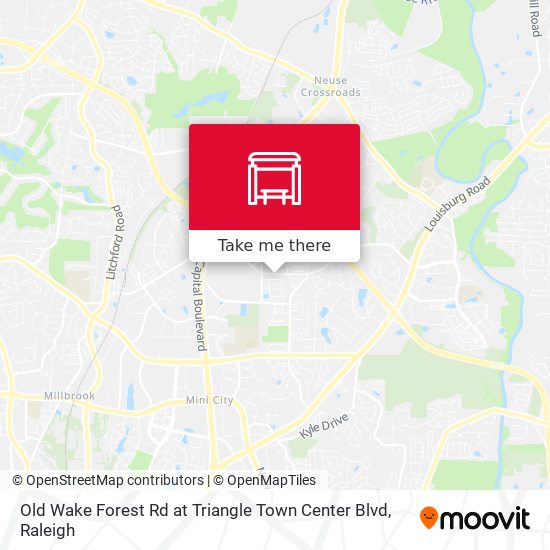 Mapa de Old Wake Forest Rd at Triangle Town Center Blvd