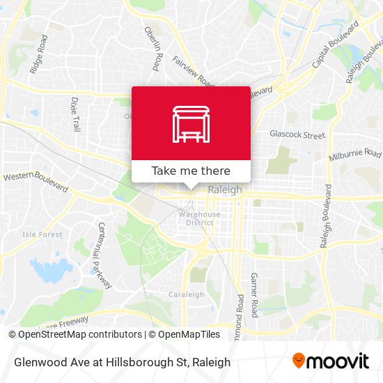 Mapa de Glenwood Ave at Hillsborough St