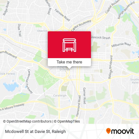 Mcdowell St at Davie St map