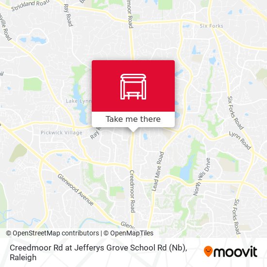 Creedmoor Rd at Jefferys Grove School Rd (Nb) map