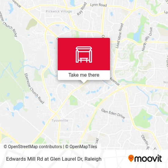 Edwards Mill Rd at Glen Laurel Dr map