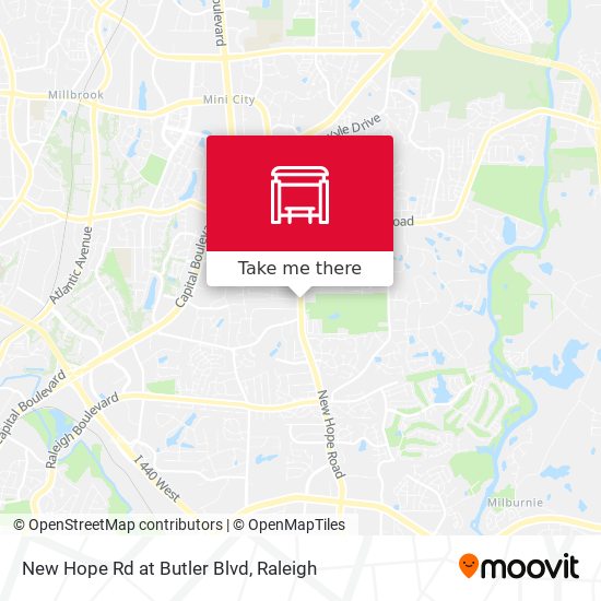 New Hope Rd at Butler Blvd map