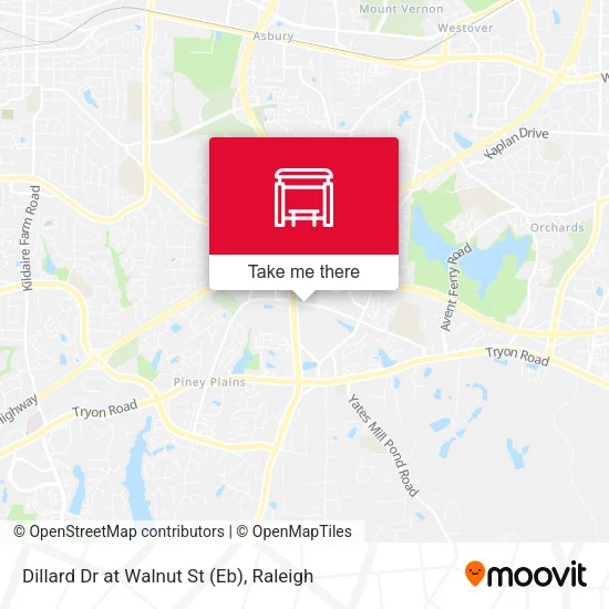 Mapa de Dillard Dr at Walnut St (Eb)